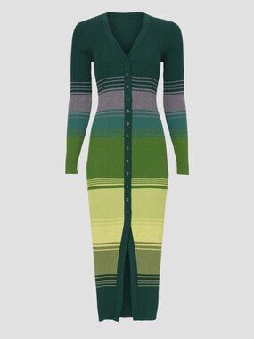 Staud Shoko Sweater Dress in Pine Forest